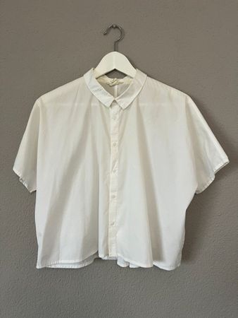 weisse cropped Bluse, Size L (eher klein ausgemessen)