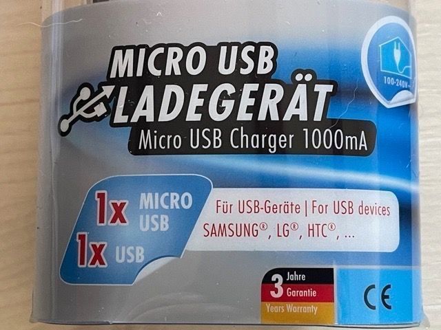Kabel: Micro-USB Ladegerät ANSMANN – Neu und originalverpackt aus Mönchaltorf von lubusc 1