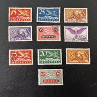Flugpost, Auswahl, GLATTE GUMMIERUNG, postfrisch/gestempelt