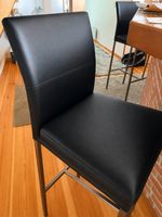 Magnifique lot de 4 chaises de bar design noires similicuir