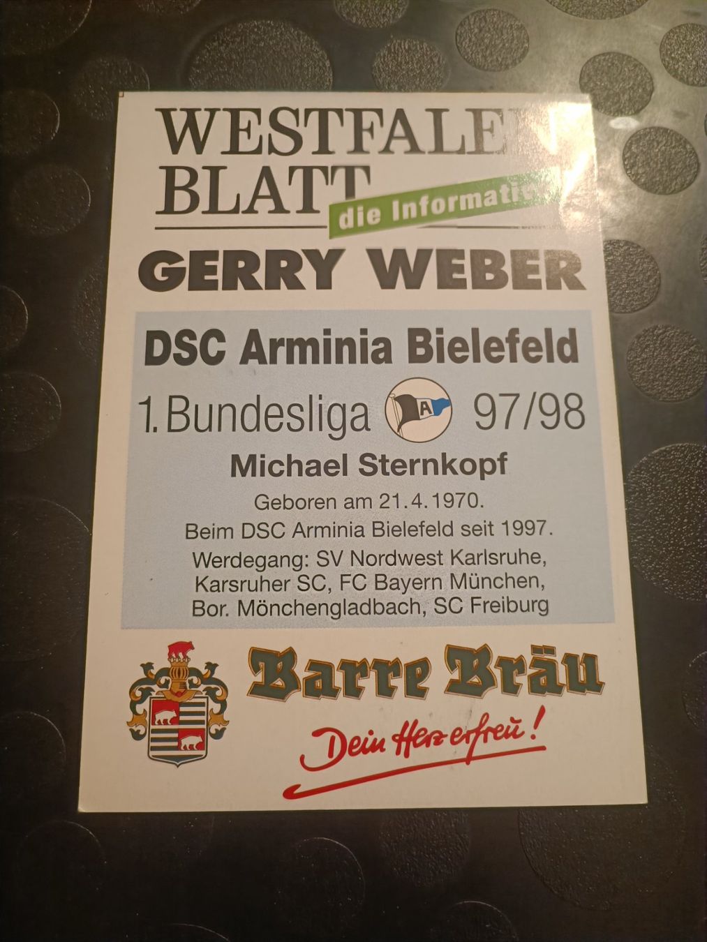 Autografi: Michael Sternkopf - handsigniert - 90er Jahre – Usato da Menziken venduto da Artographs 1
