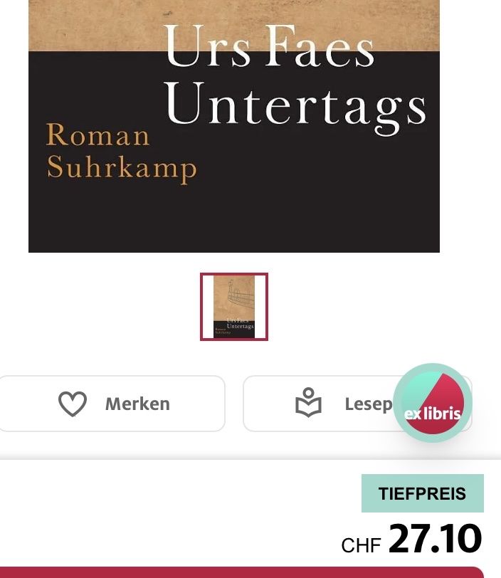 Libri: Urs Faes: Untertags – Usato da Buchs AG venduto da Allerleis 4
