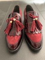 Loafer mit Fransen und Blockabsatz. Gr. 38