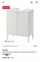 IKEA NYSJÖN Meuble sous lavabo blanc 50x65 cm