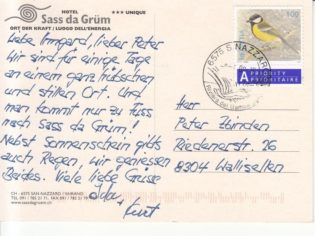 Cartoline postali: San Nazzaro Grüm 2009 – Usato da Bürglen TG venduto da StampGraf 1