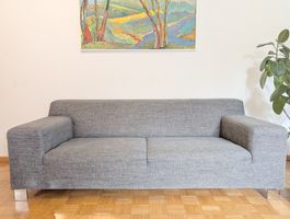 2 Sofas von Möbel Pfister Stoffbezug grau Metallfüsse