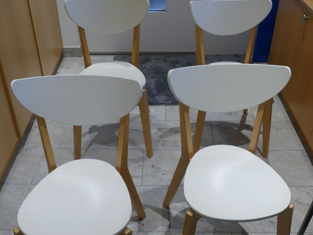 4 x IKEA Küchenstühle weiss/Buche Kaufen auf Ricardo
