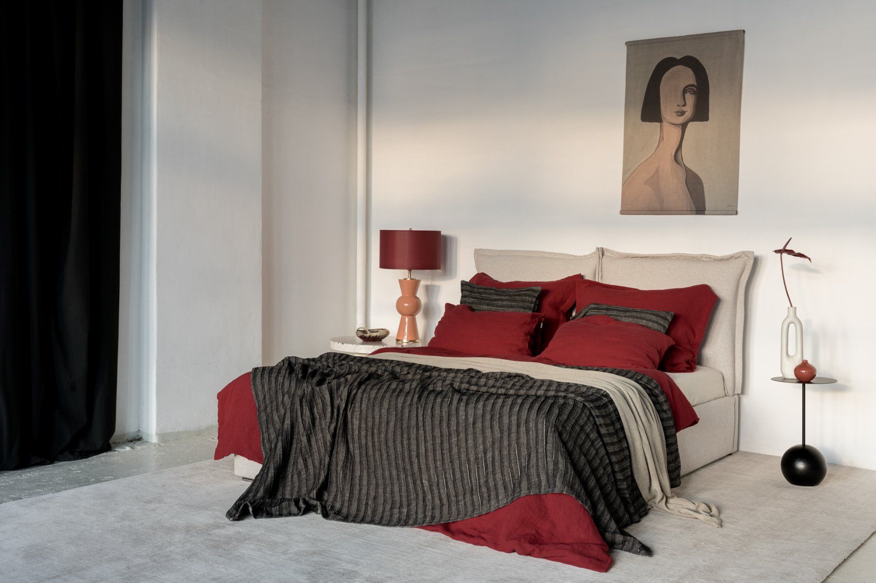 Biancheria da letto: Karminrot Leinenbettwäsche-Set – Nuovo e nell'imballaggio originale da Affoltern am Albis venduto da EdelLinn 3