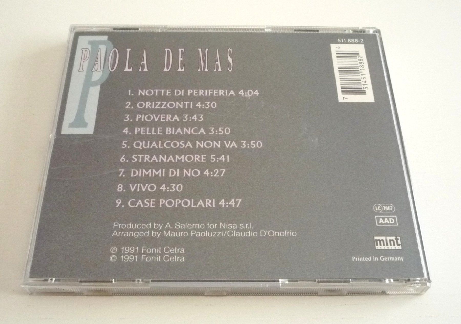 CD: Paola De Mas (CD) – Usato da Aarau venduto da Aaran 2
