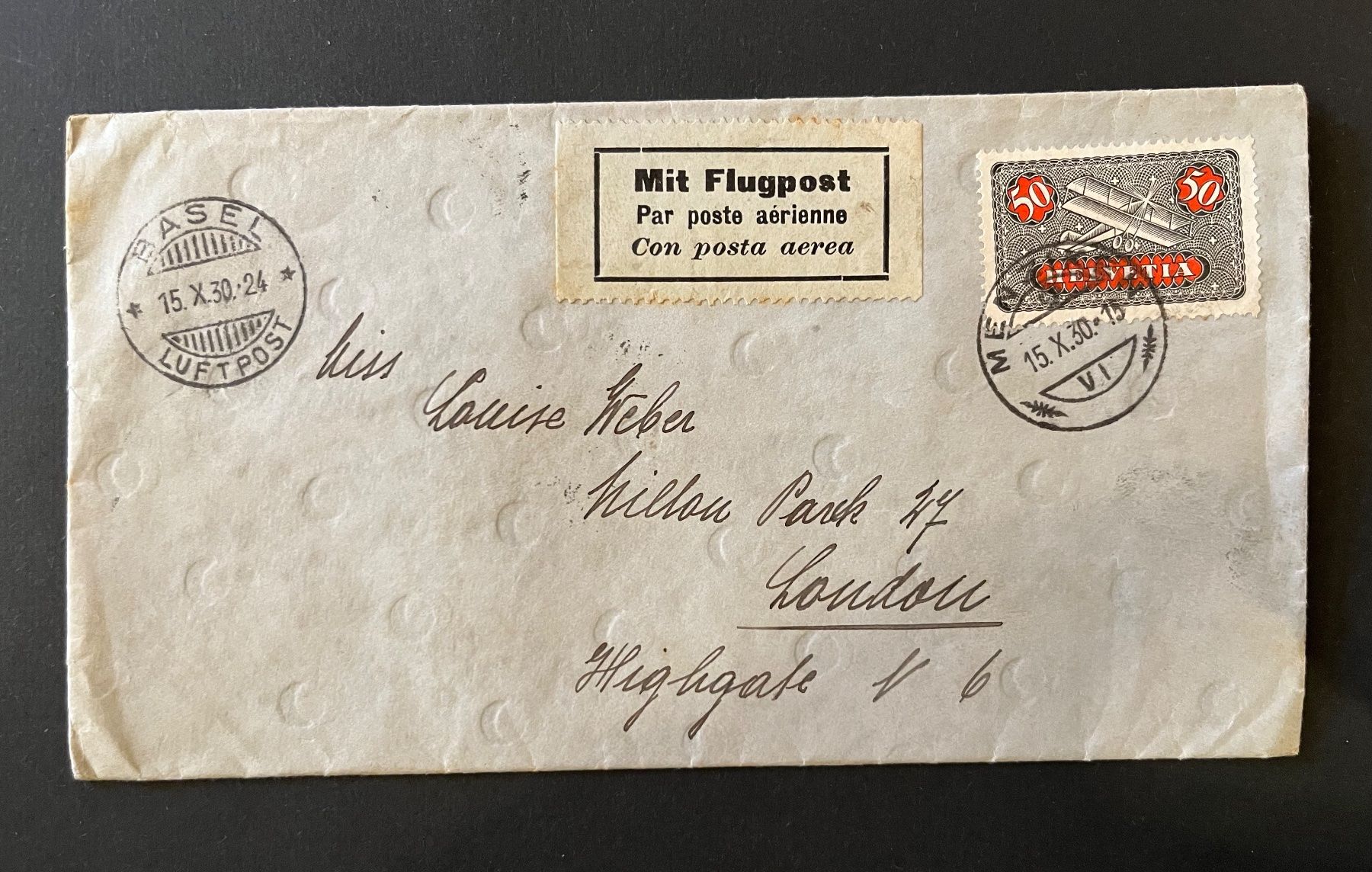 Tutti i francobolli: 1923 Flugpostmarke 50 C., ZNr 9 – Usato da Schneisingen venduto da Amsel44
