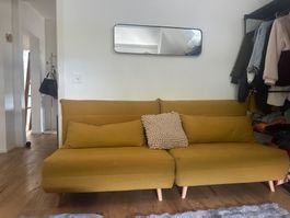 Gemütliches Senfgelbes Klappsofa für Wohnzimmer 🛋️ (55)