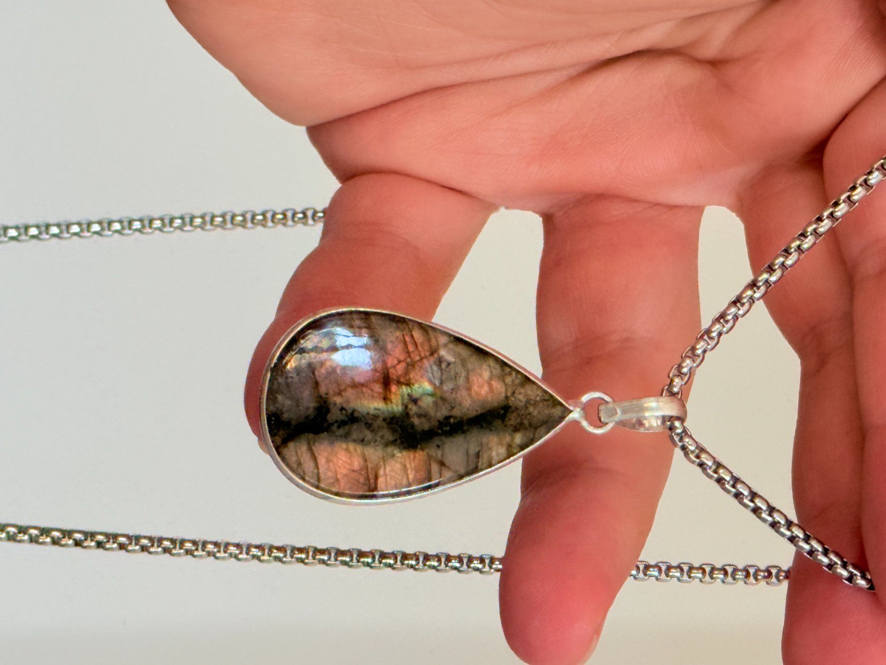 Catenine: Collier avec labradorite - Élégant & Naturel! – Nuovo e nell'imballaggio originale da Genève venduto da AWWA 3