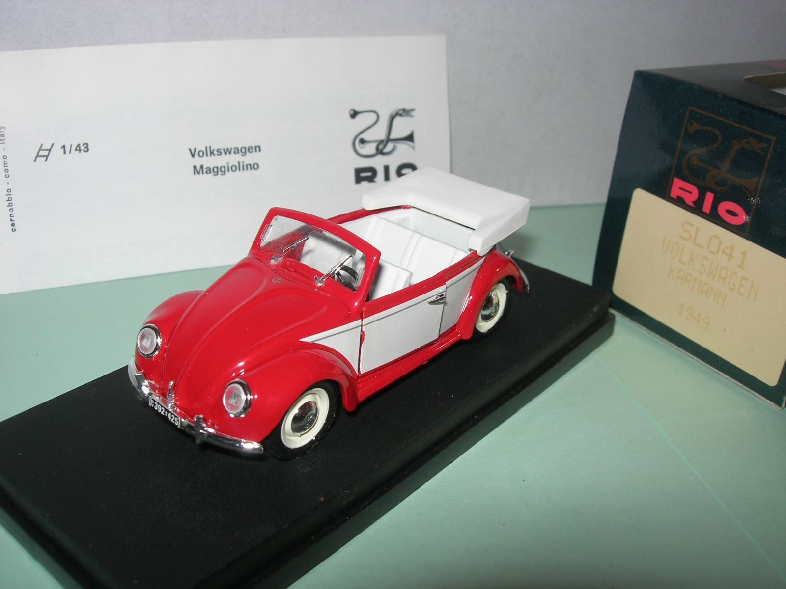 Volkswagen Modellautos: VW  Käfer Karmann 1949 * Rio 1:43 – Neu und originalverpackt aus Hornussen von Amw