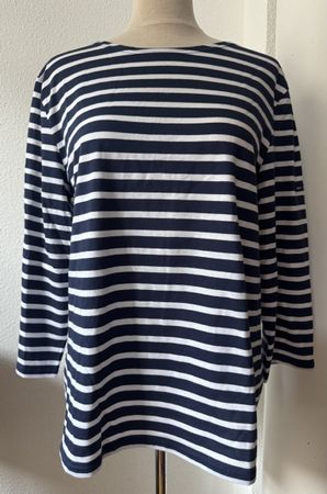 Saint James marinière rayée bleu blanc, taille L, coton