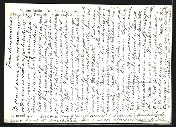Cartoline postali: Grandvaux, Maison Buttin-De-Loës, Propr – Usato da Berlin venduto da bartko-reher 1
