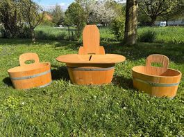 3 Holztröge