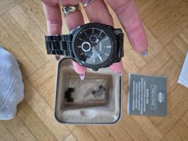 Fossil Herrenuhr, Schwarz, gebraucht, Herbst Schnäppchen