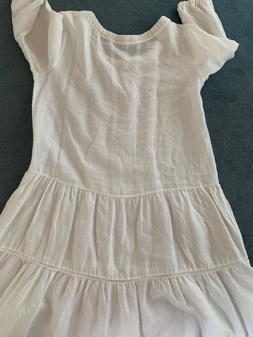 Vestiti: weites Tunika-Leinenkleid, weiss, Gr. 38 – Usato da Wiesendangen venduto da Babalegi 6