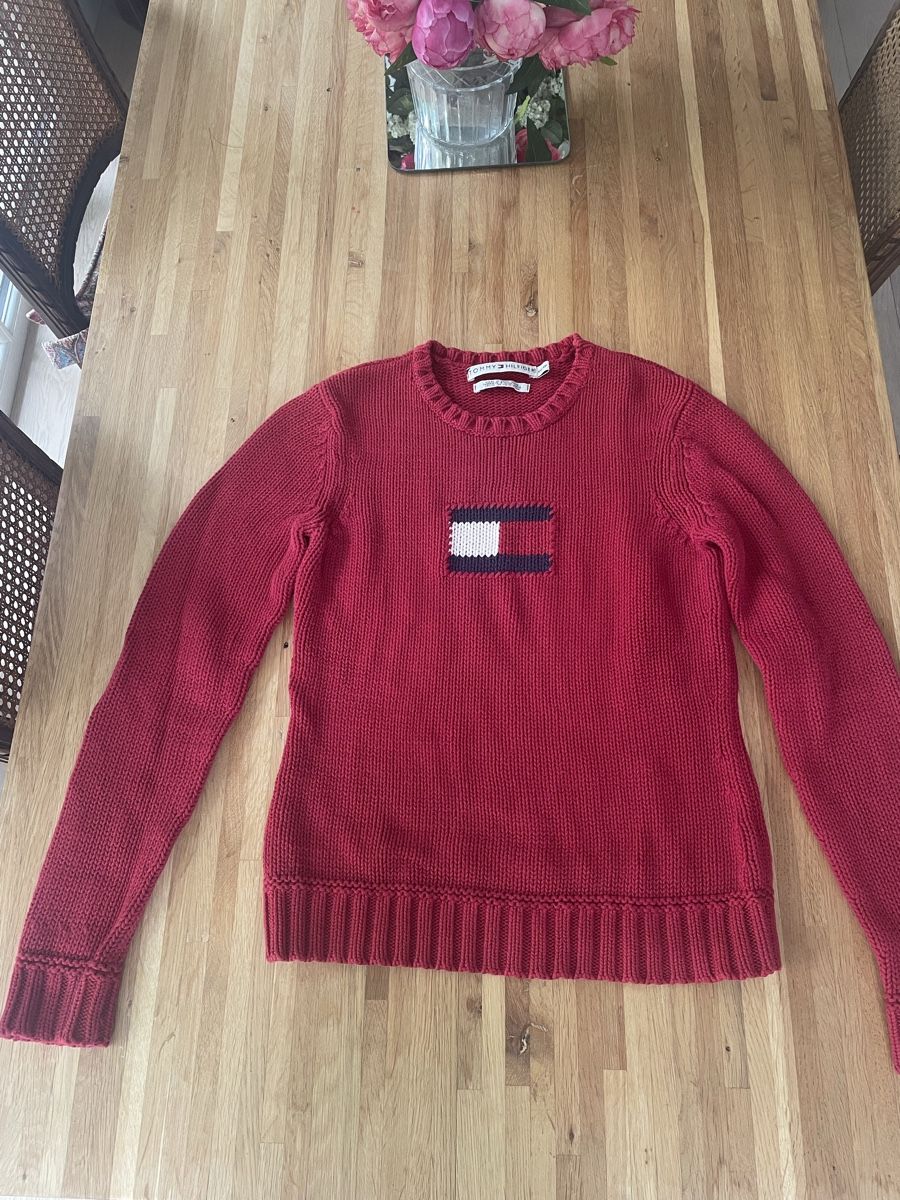 Tommy Hilfiger Maglioni & Felpe: Pull Tommy Hillfigher cotton rouge drapeau – Usato da Troinex venduto da NadineUK