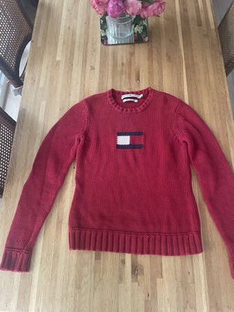 Pull Tommy Hillfigher cotton rouge drapeau