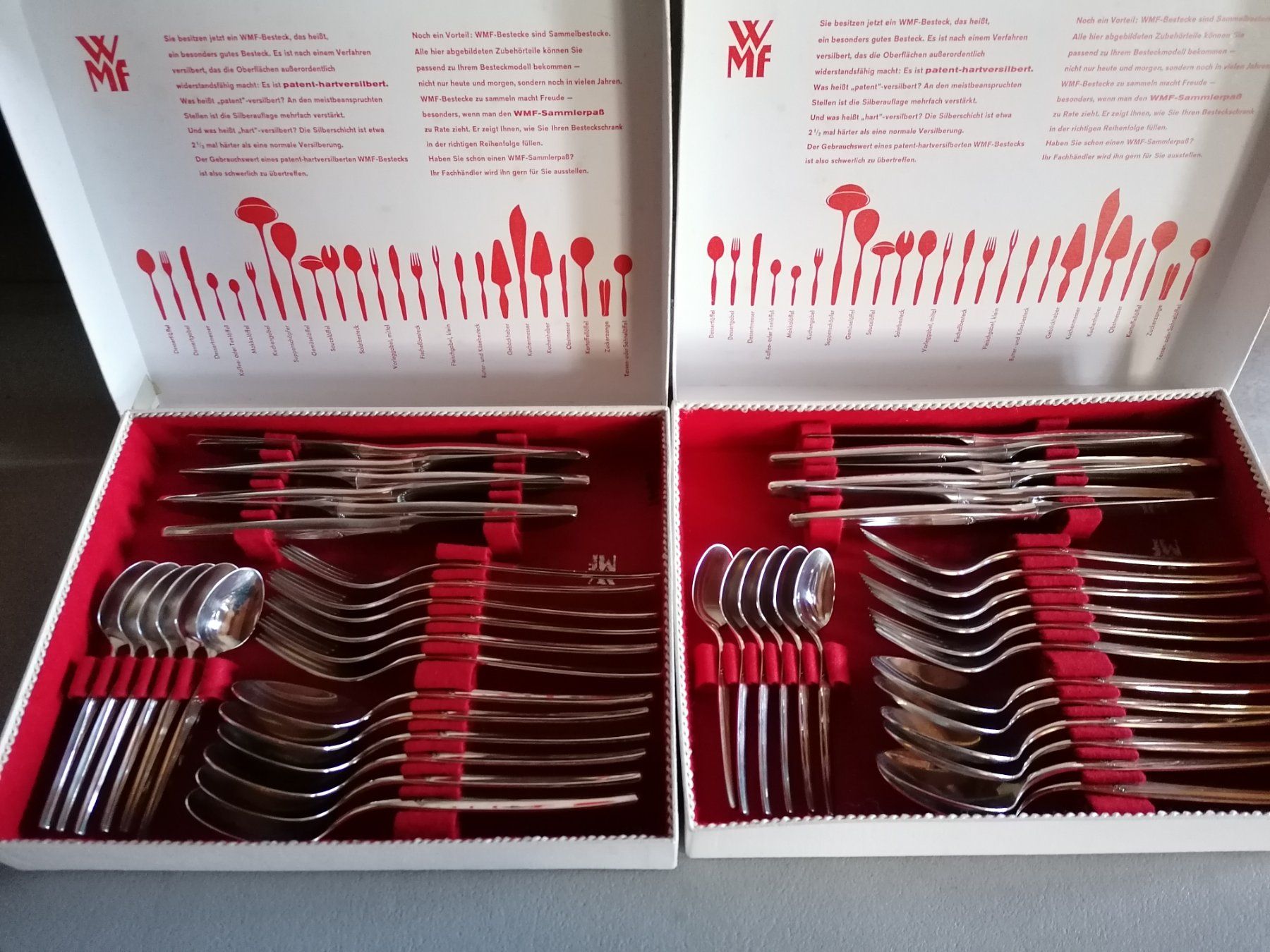 WMF Set di posate: WMF Besteck versilbert, Serie Madrid 48 teilig gebraucht – Usato da Schwanden i.E. venduto da Cothesama