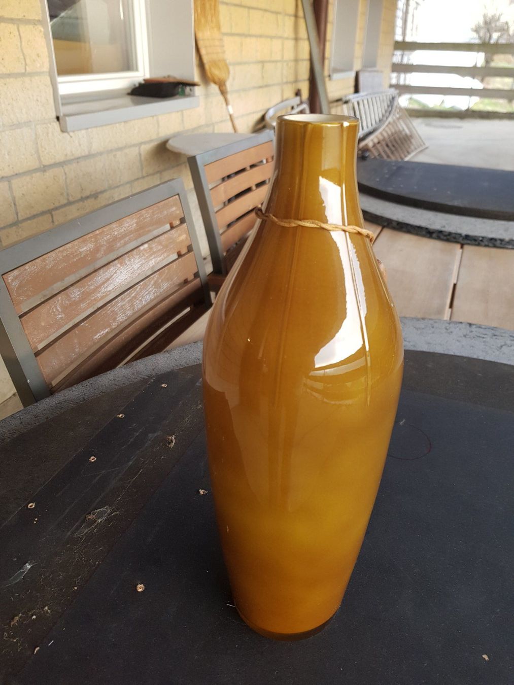 Vasi & Recipienti: Formschöne Blumen Vase Glas braun/grün/olive – Usato da Walterswil BE venduto da Lonitti 3