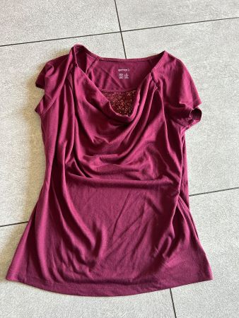 T shirt avec des paillettes gr. M bordeaux