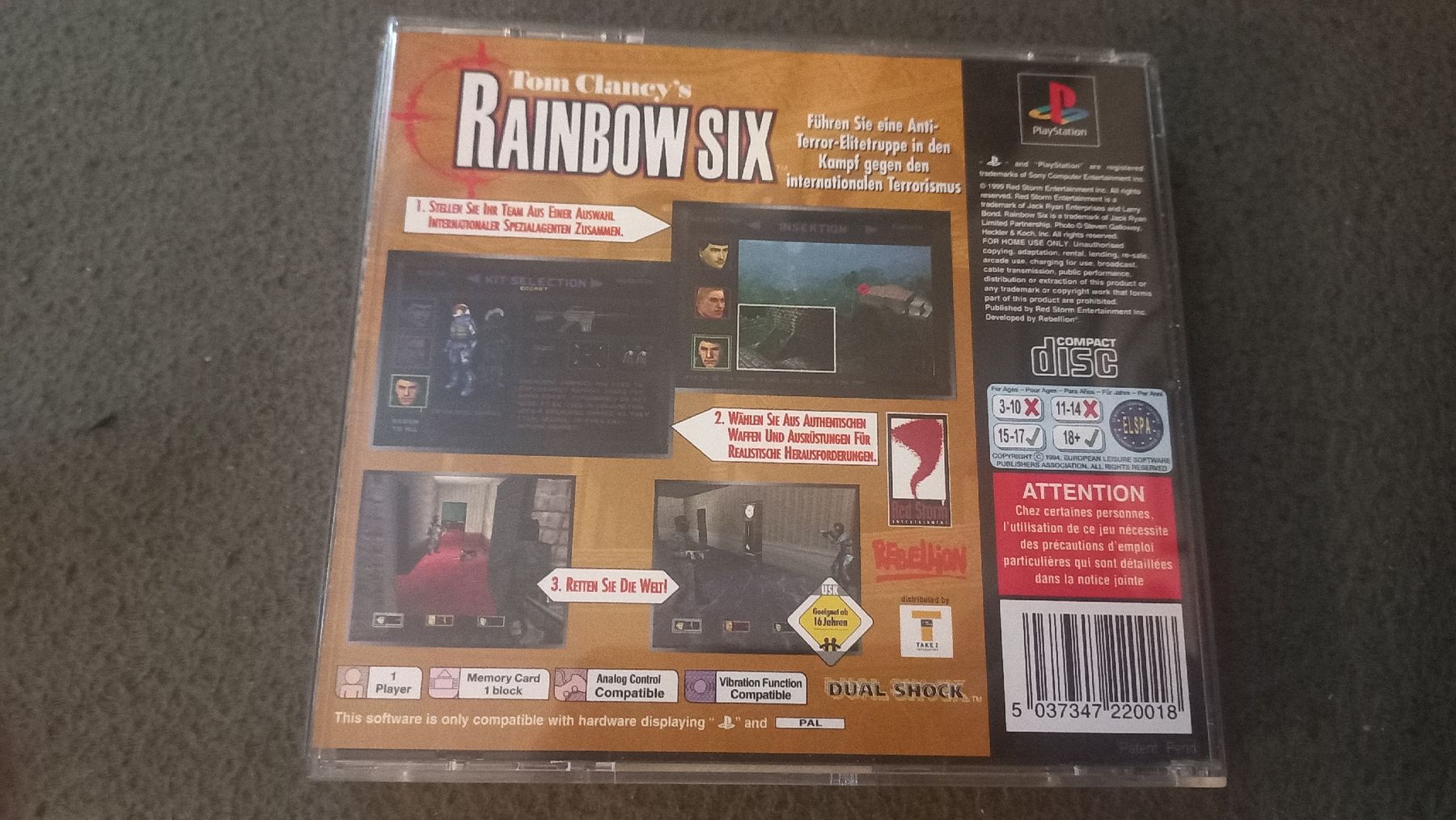Sony Spiele: Tom Clancy's Rainbow Six - Playstation 1 -PS1- – Gebraucht aus Olten von Donatello1984 1
