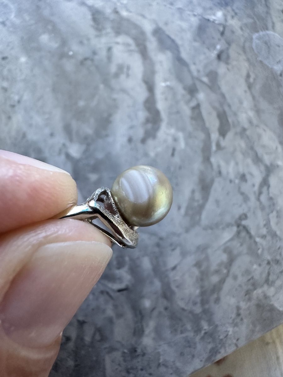 Anelli: Perlenring mit Diamant 14k Weissgold – Usato da Baden venduto da Marytumby 9