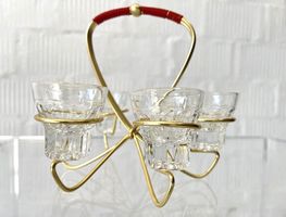 Vintage Gläser-Set mit Halter