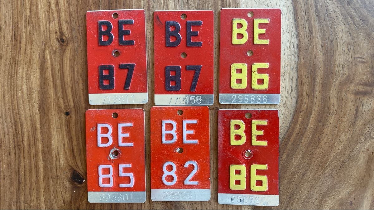 Insegne: 6x Veloschilder BE 87 86 85 82 – Usato da Thörishaus venduto da luc_nsv9