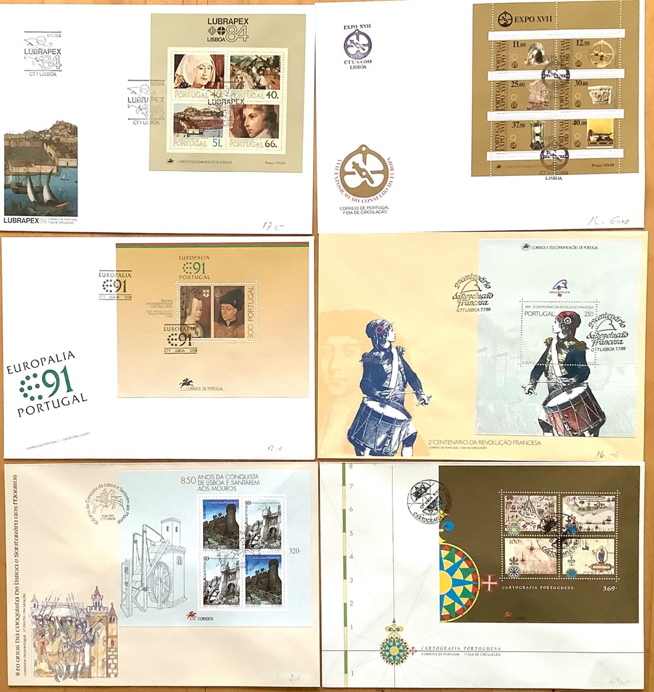Tutti i francobolli: 1983 - 1997 / Portugal 6 FDC mit Blocks – Nuovo (secondo la descrizione) da Liestal venduto da Skunk02