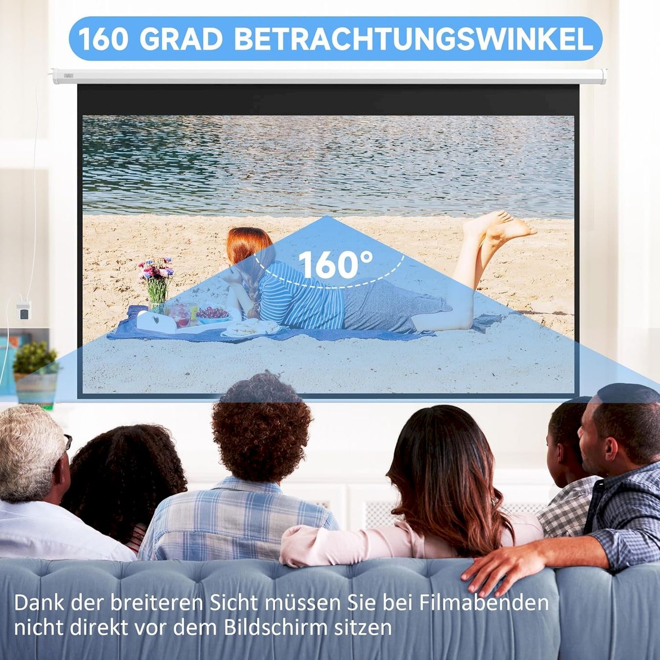 Heimkino: Beamer-Leinwand 266 x 149 cm – Neu und originalverpackt aus Bottighofen von zaap 4