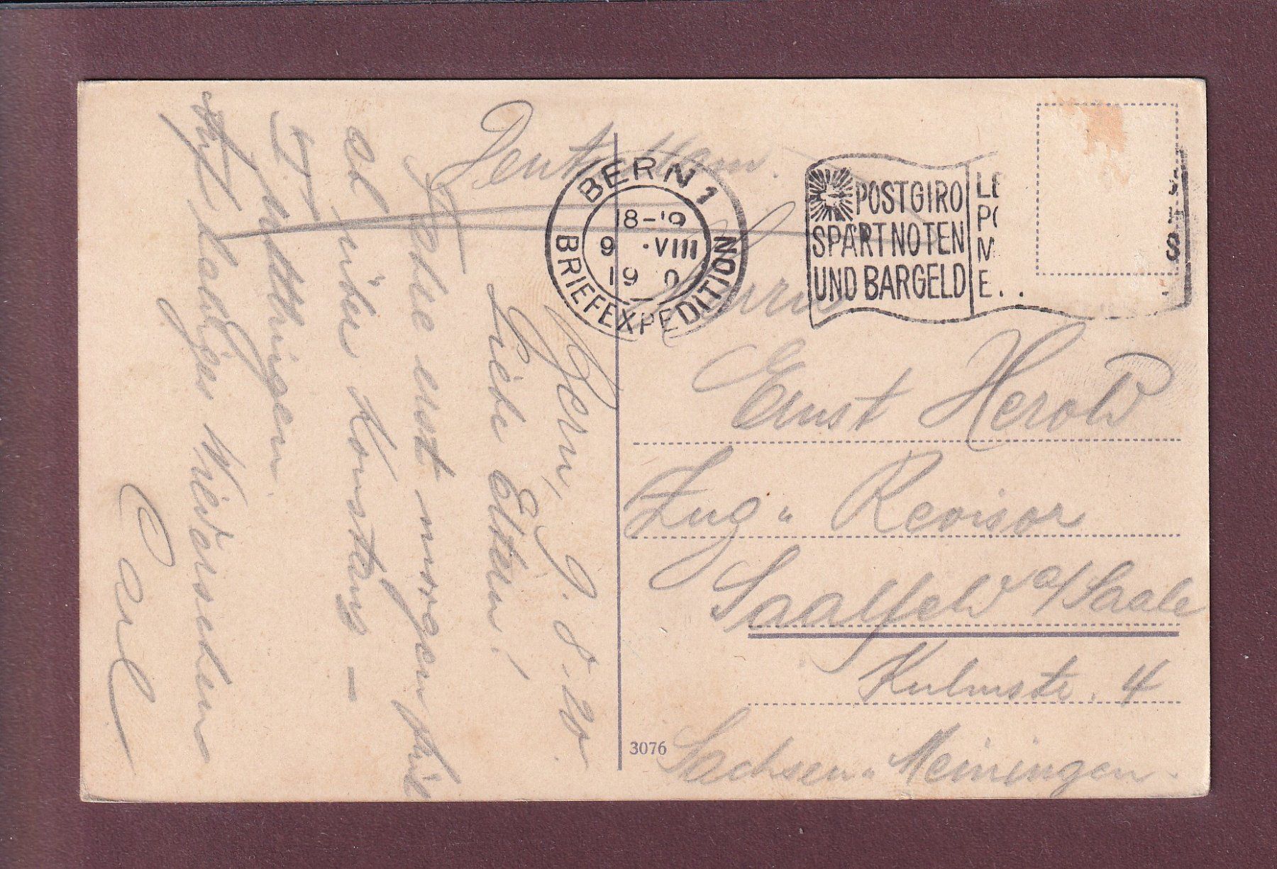 Cartoline postali: BERN von der grossen Schanze aus - 1920 – Usato da Pully venduto da nicecards 1