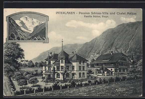 Cartes postales: Interlaken, Pension Schloss-Villa und Ch – D'occasion à Berlin par bartko-reher