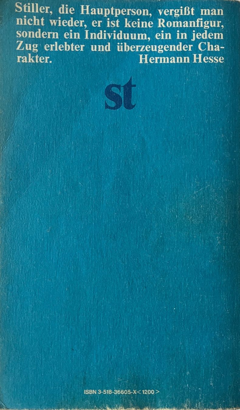 Bücher: Buch: Stiller – Gebraucht aus Basel von Buechermensch 1