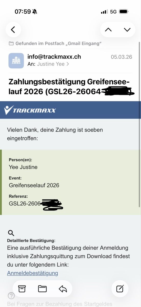 Biglietti: Greifenseelauf Halbmarathon Ticket – Nuovo e nell'imballaggio originale da Zürich venduto da justkimye 1