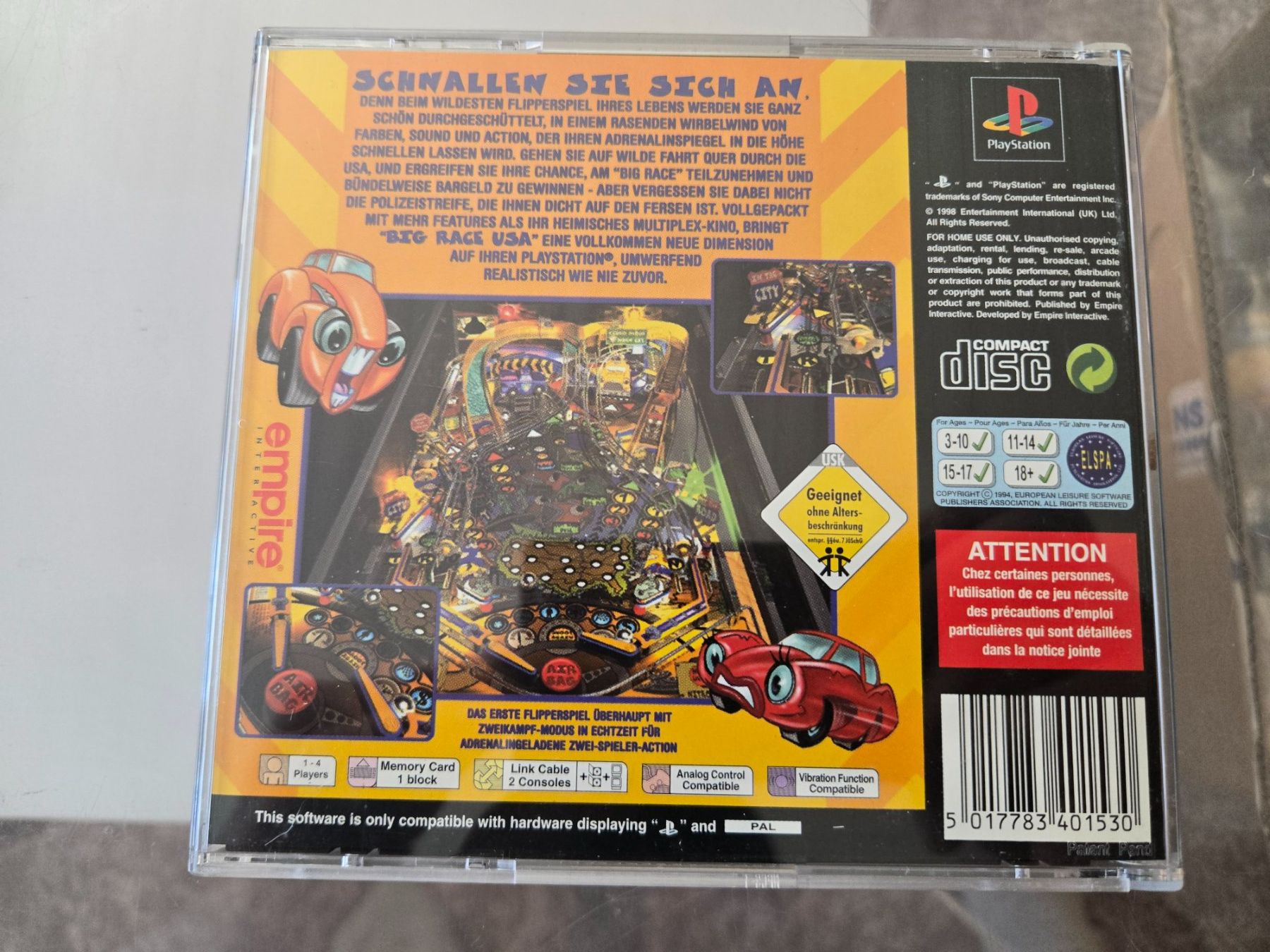Spiele: Pro Pinball Big Race USA PS1 – Gebraucht aus Bussigny von Kfdlt 2