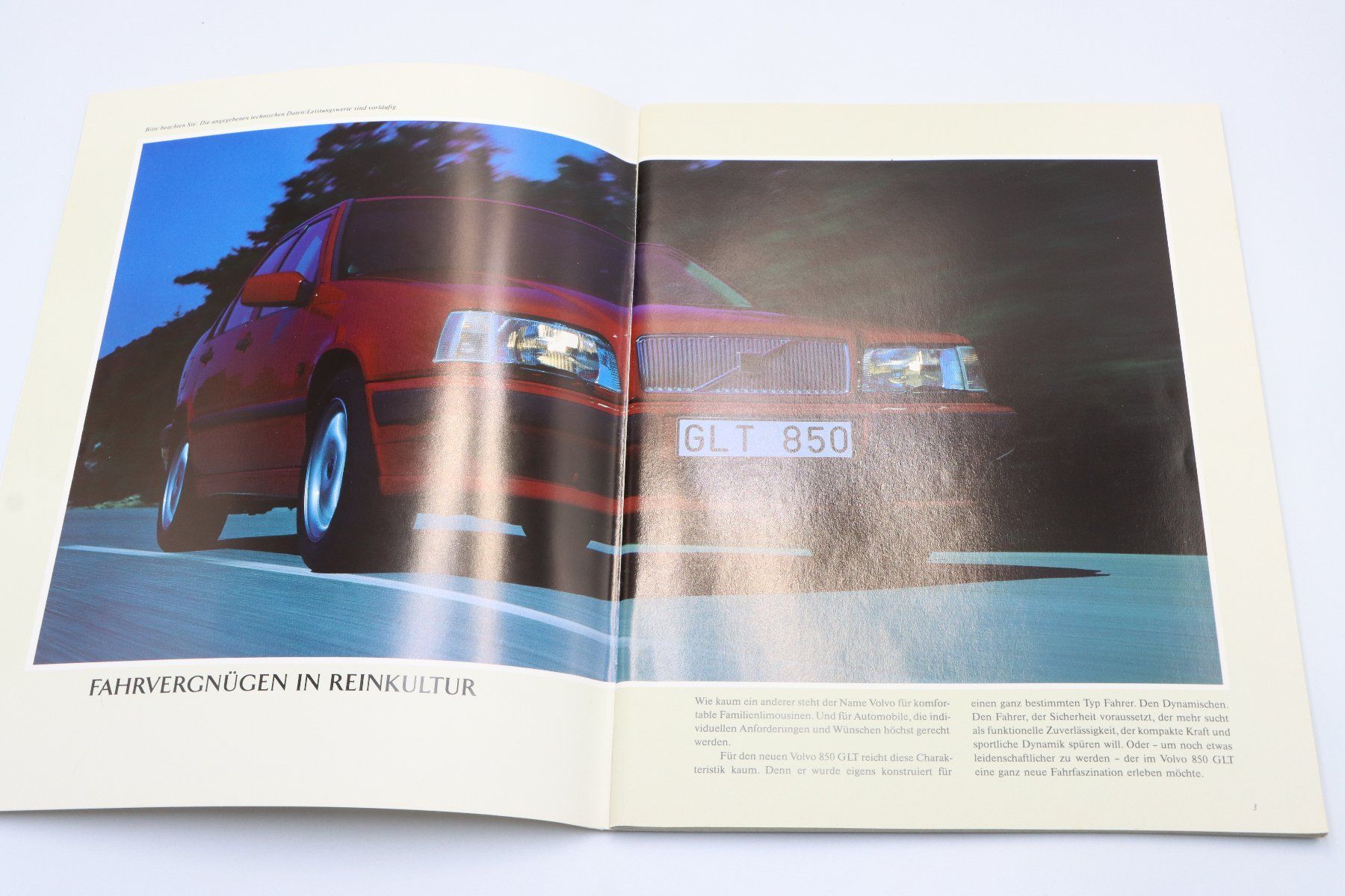 Volvo Dokumente: Volvo 850 GLT 1992 Prospekt – Gebraucht aus Bühl b.Aarberg von Collectorpassions 2