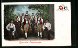 Appenzeller-Sennengruppe in Tracht mit H