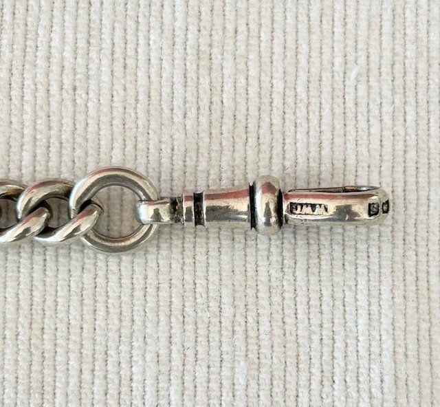 Altri accessori per orologi: 2 massive Silber-Uhrenketten mit Löwen-Punze – Usato da St. Niklausen LU venduto da Seepferd11 4