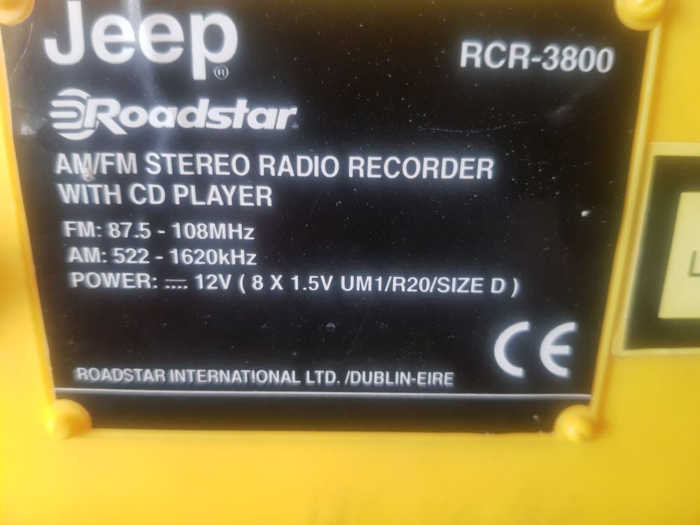 Vintage Jeep Roadstar Yellow Portable Boombox RCR 3800 Kaufen auf Ricardo