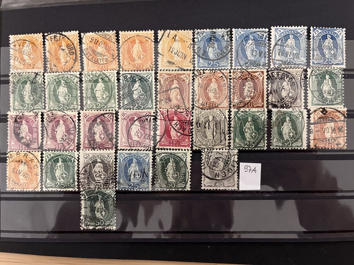 Alle Briefmarken: INTÉRESSANT Lot Stehende Helvetia  – Gebraucht aus Sottens von thigroux