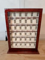 30er Uhrenbox Vitrine Holz abschliessbar