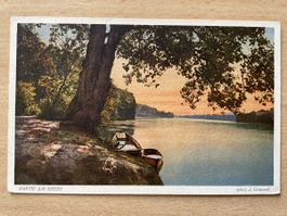 Alte Ansichtskarte "Partie am Rhein",  J.Gaberell