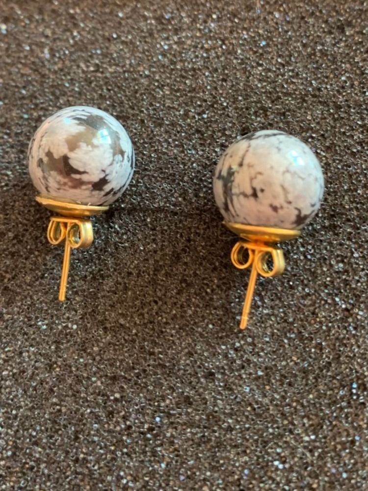 Orecchini pendenti & Orecchini a lobo: Ohrstecker Obsidian Schwarz/Grau, 12mm – Nuovo (secondo la descrizione) da Worb venduto da farben20zauber 1