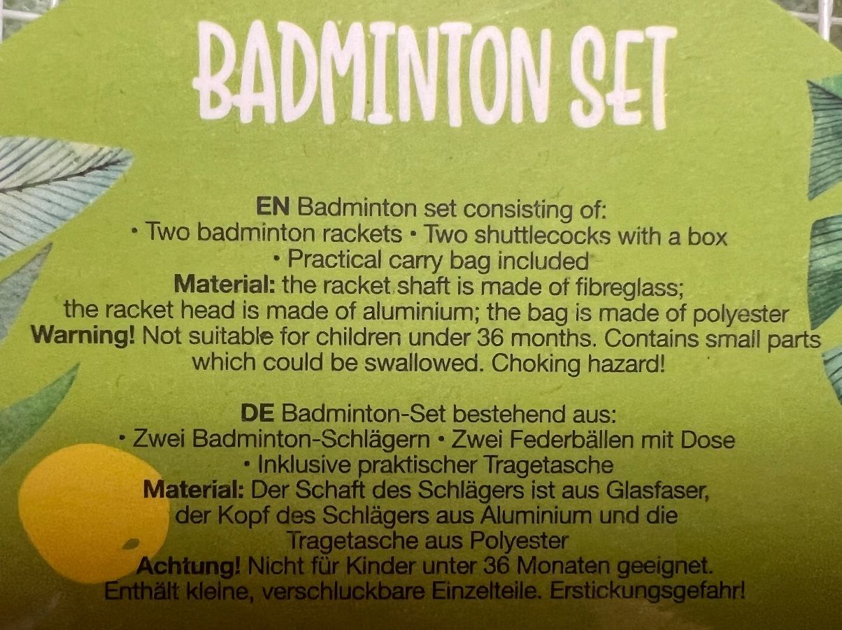 Racchette: BADMINTON SET – Usato da chiasso venduto da Wulli 1
