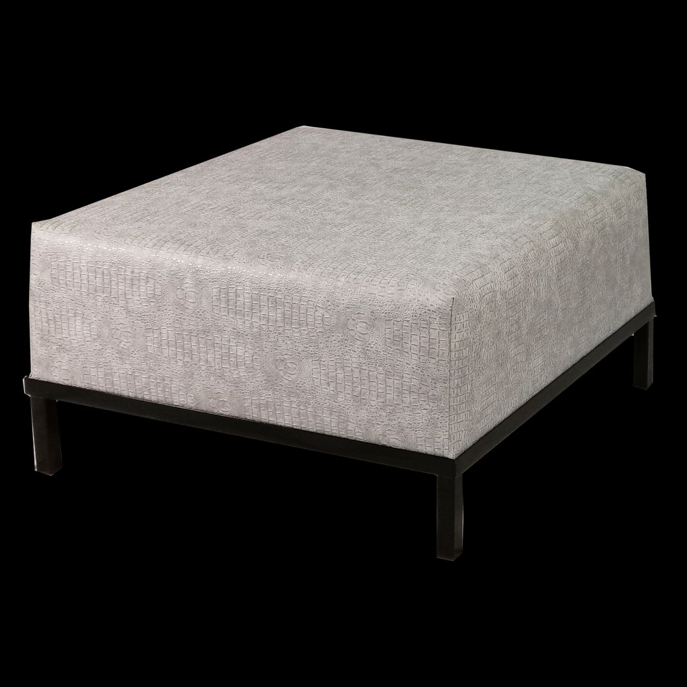 Sgabelli: Hocker XL_Silber-Krokodil Optik_80x45cm – Usato da Bremgarten AG venduto da outdoorlounge 3