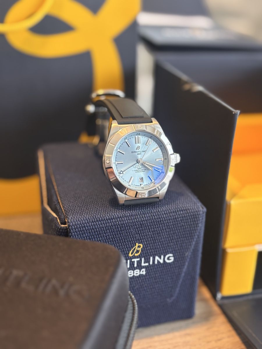 Breitling Orologi: Breitling Chronomat GMT platinum blue – Usato da Genève venduto da SultansOfTone 1