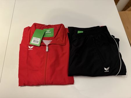 Erima Trainingsanzug rot/schwarz, Grösse 48